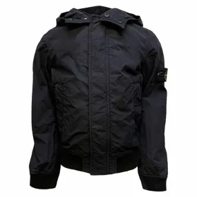 Stone Island Junior Jacket Black Waterproof Fabric
