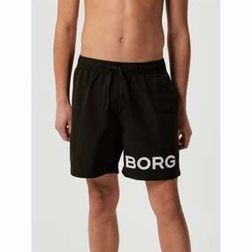 New Arrival Anti Sag Reinforced Stitching Bj?rn Borg Borg Swim Shorts Black Beauty
