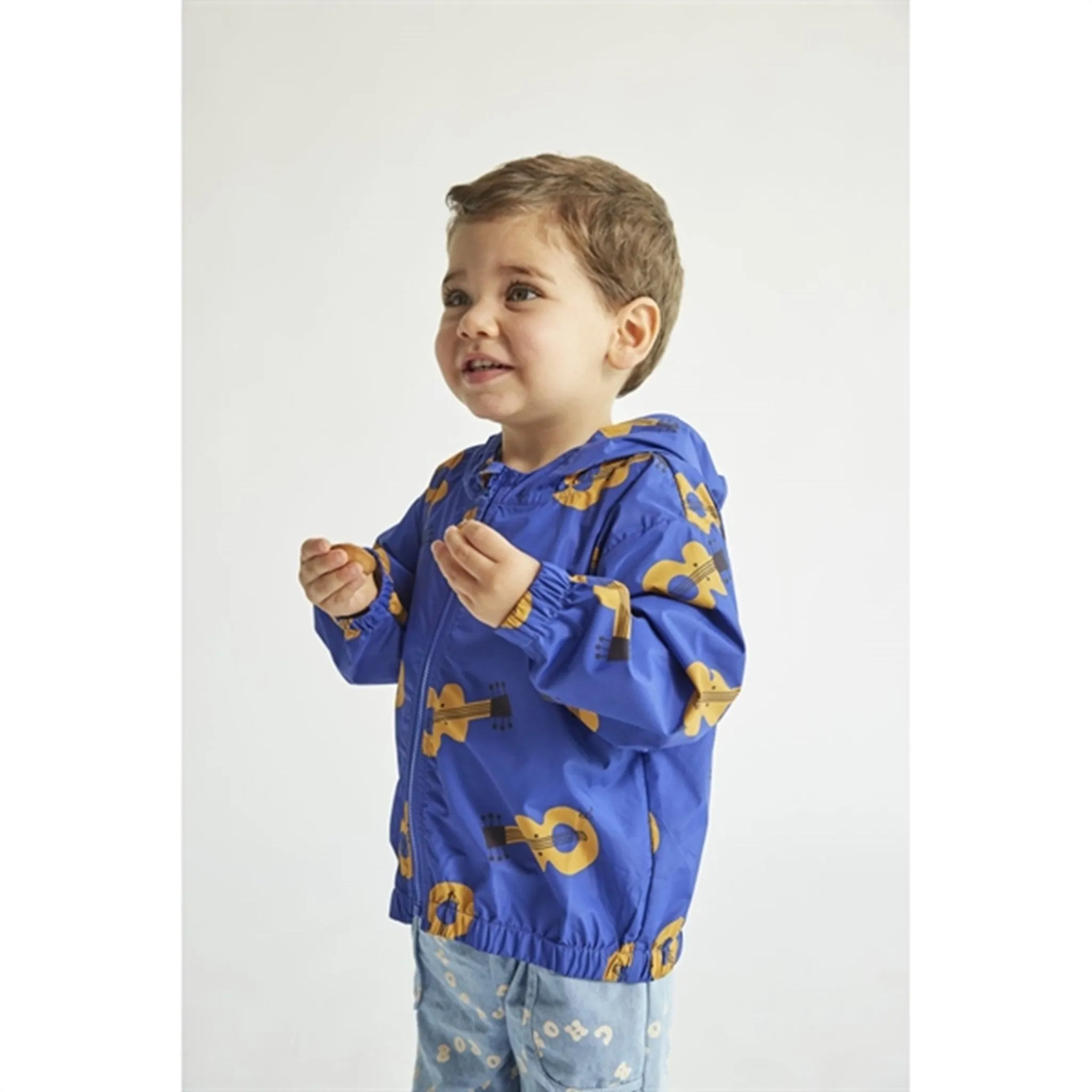 suitable for dance parties Bobo Choses Baby Acoustic Guitar All Over Jacket Wind Stopper Blue