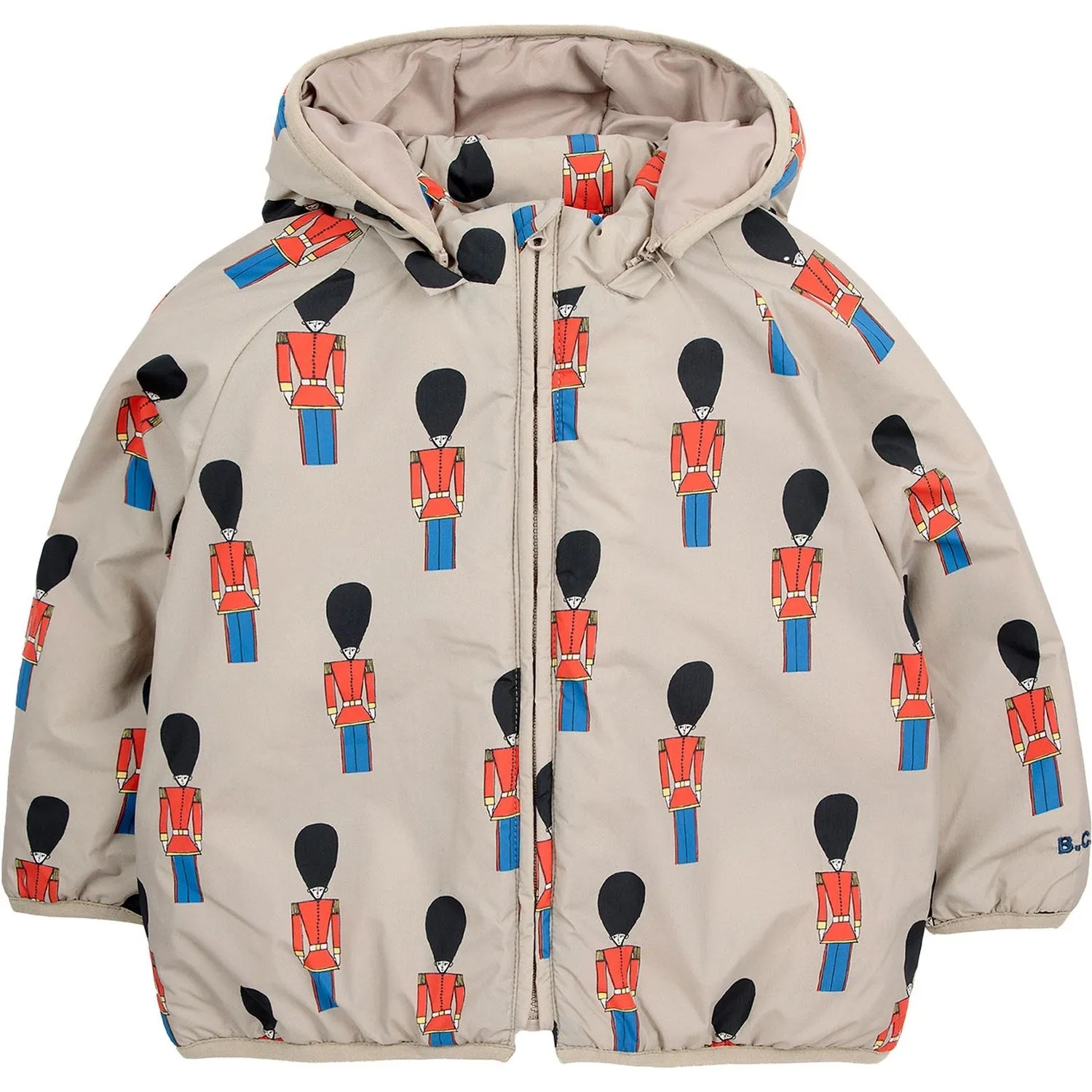 Cold Weather Bobo Choses Beige Little Tin Soldiers All Over Padded Anorak