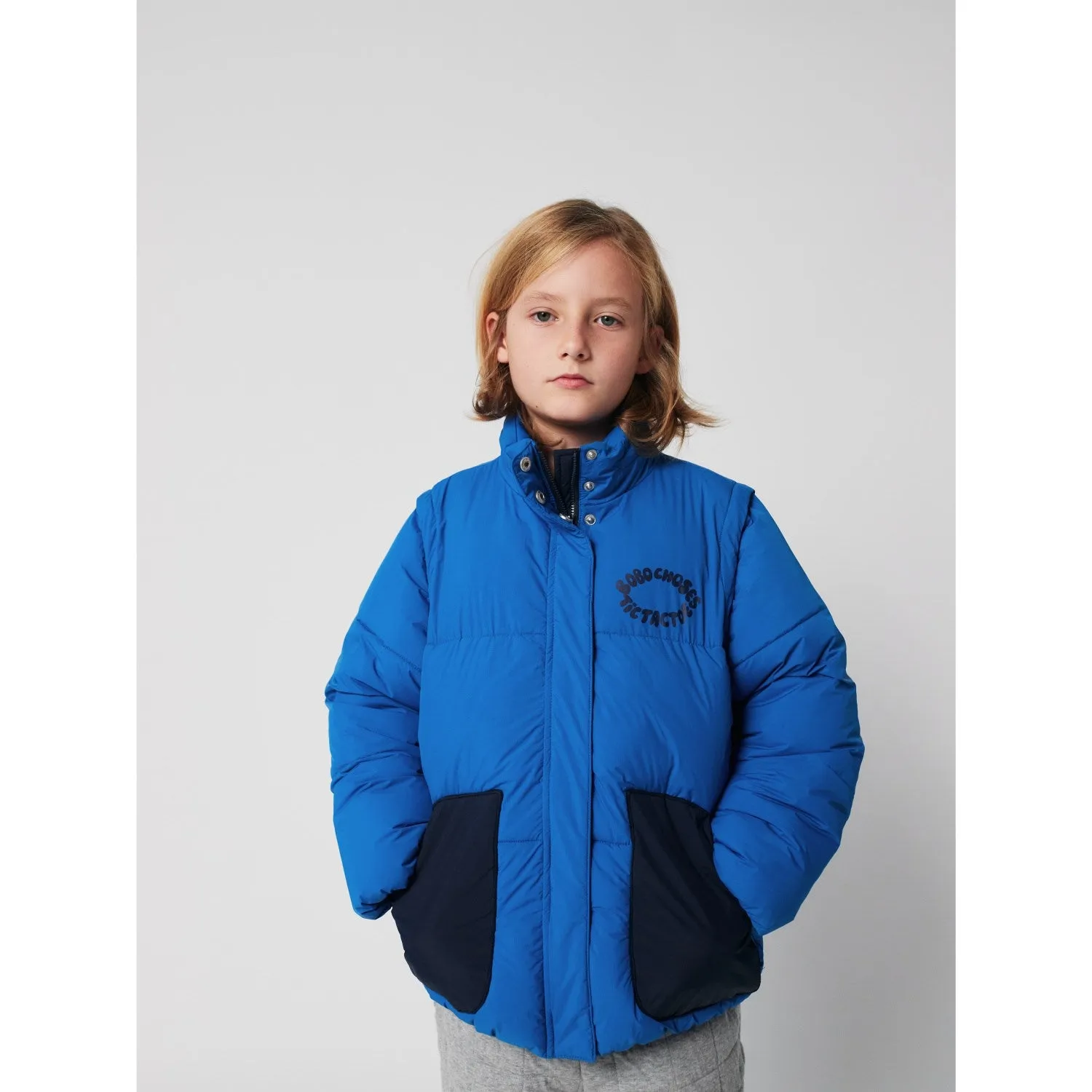 Bobo Choses Blue Tic Tac Toe Padded Anorak Capsule-Wardrobe Evening-Wear