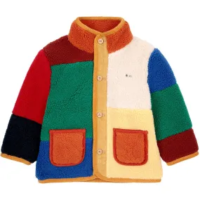 Bobo Choses Multicolor Color Block Sheepskin Jacket self - treat