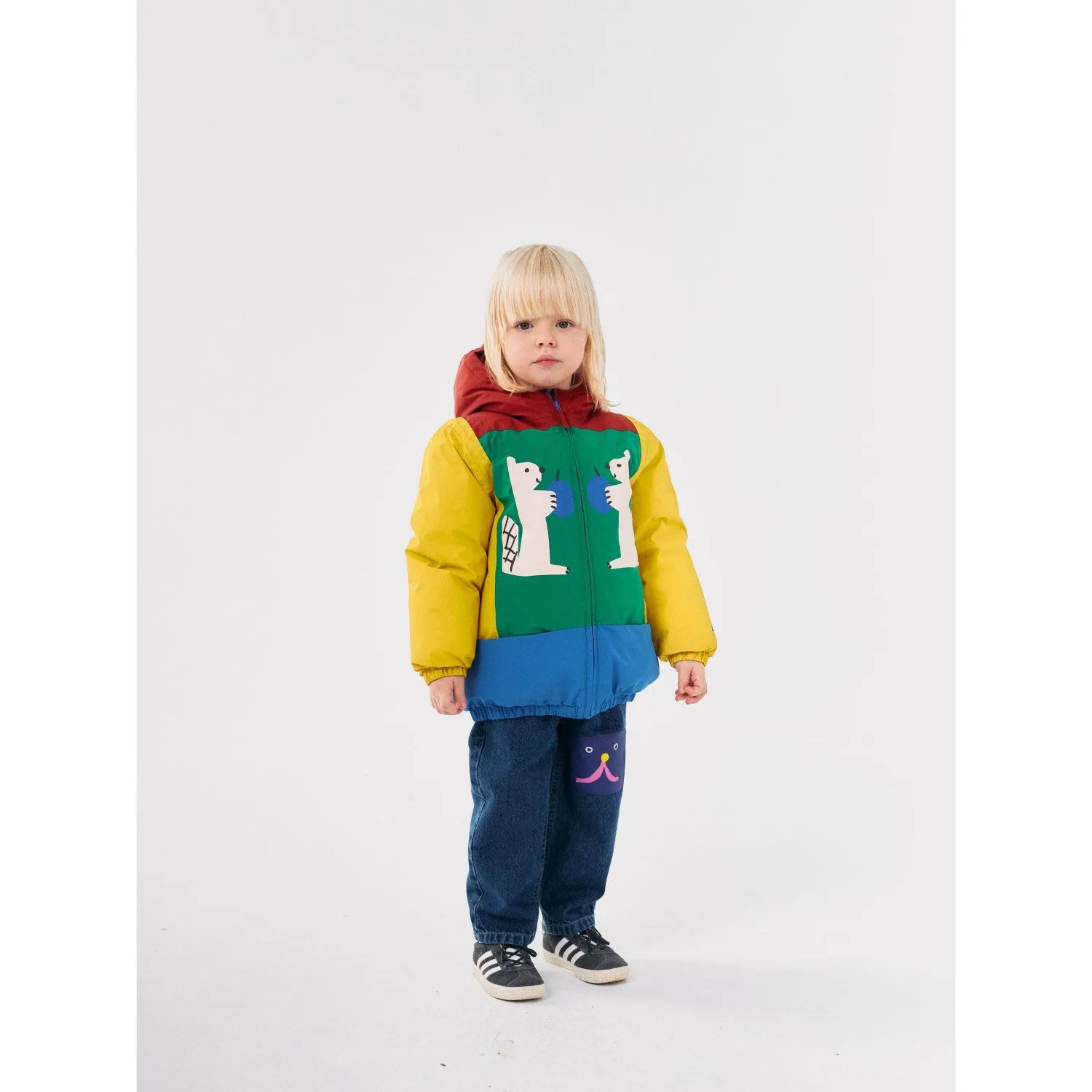 Puff-Sleeve Practical work wear Bobo Choses Multicolor Hungry Squirrel Color Block Anorak