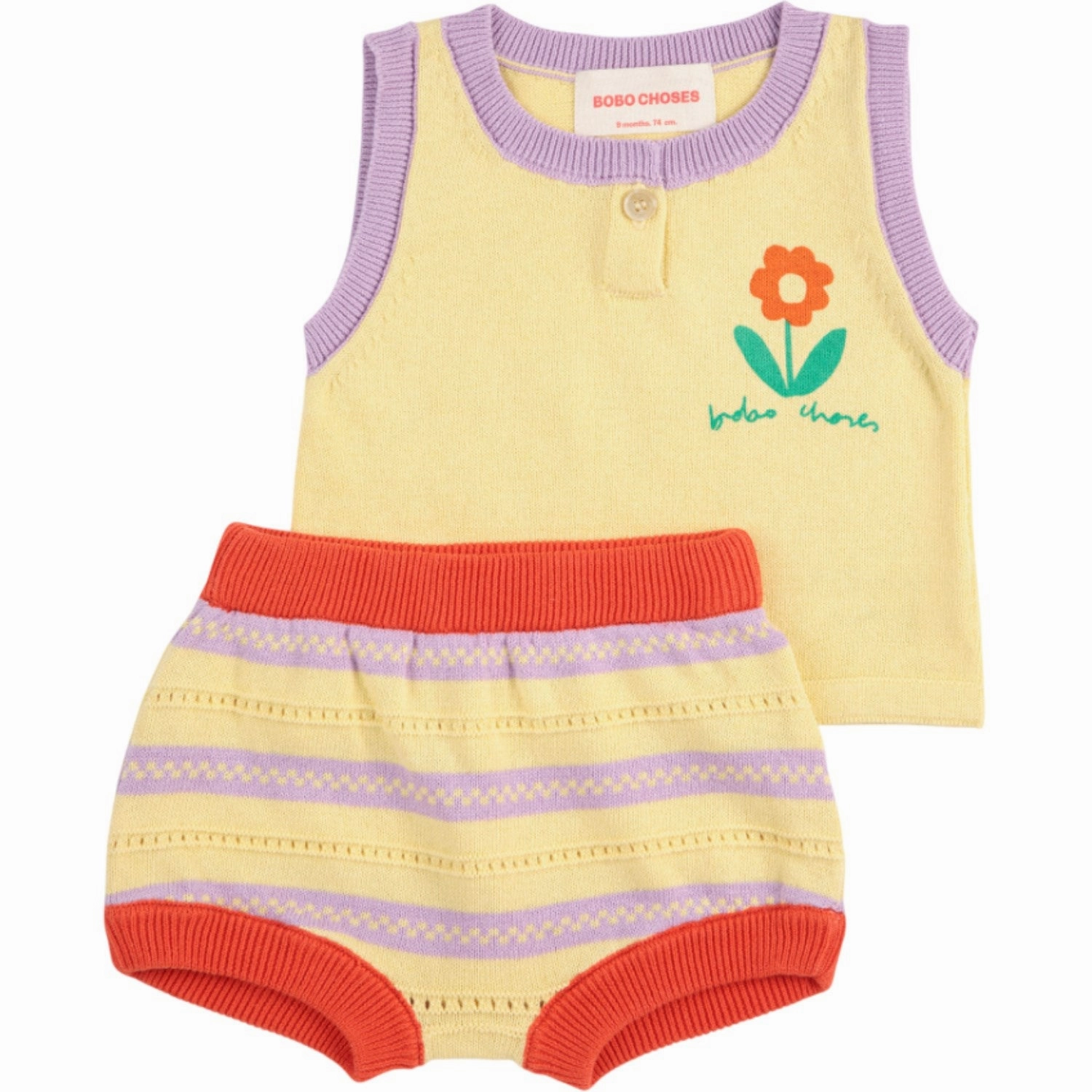 Stay Cool Bobo Choses Beige Flower Knitted Set