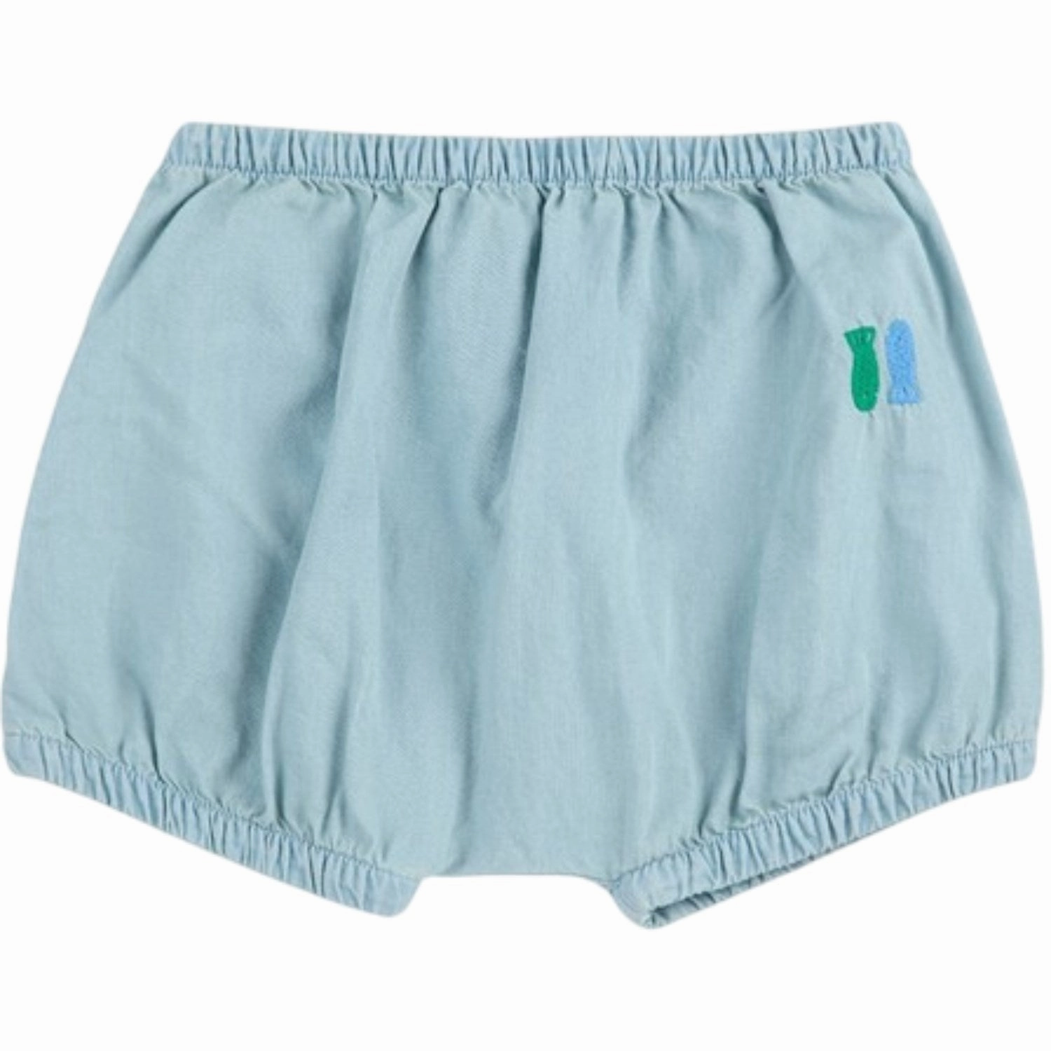 soft fit Bobo Choses Light Blue Lucky Fish Embroidery Bloomer