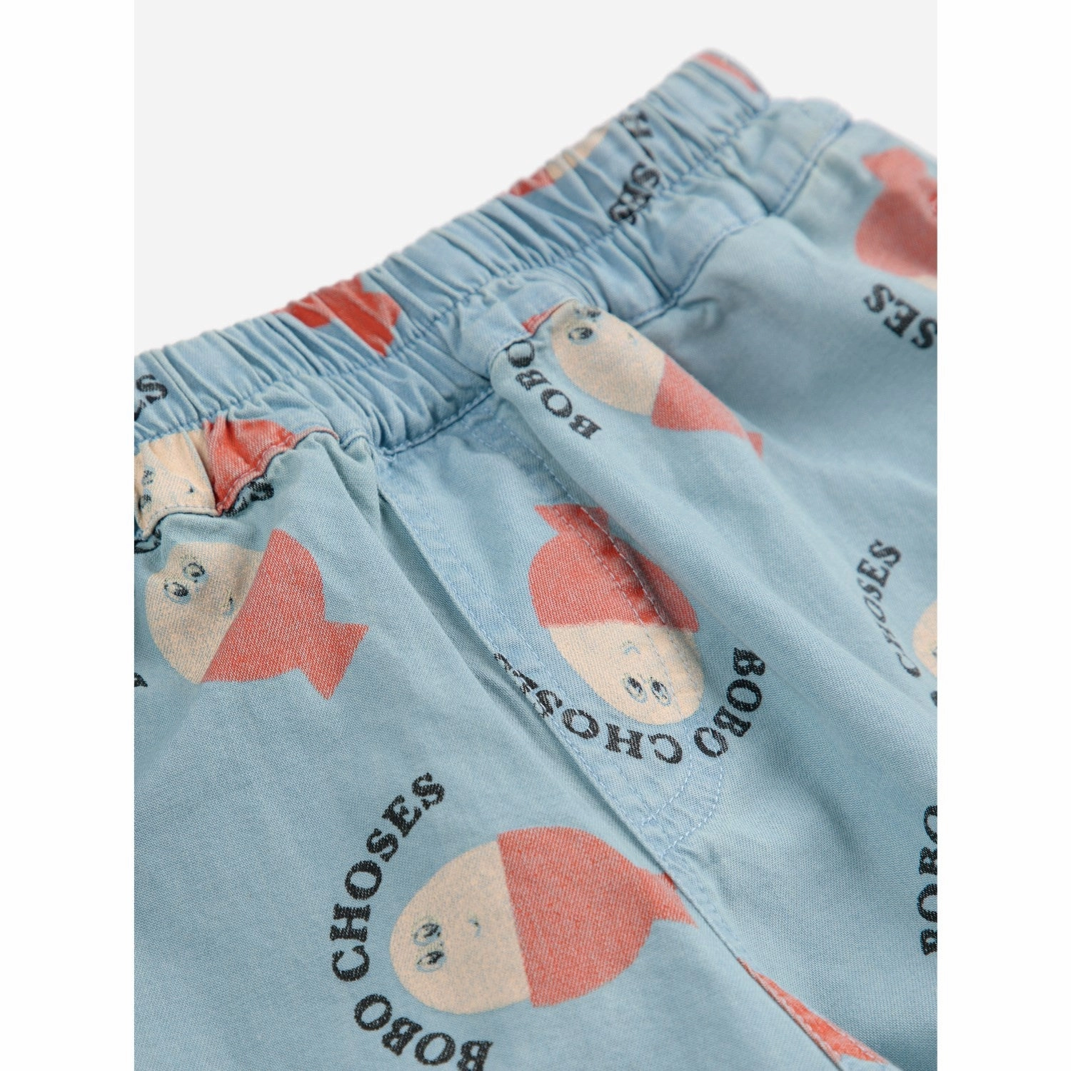 Move Friendly Bobo Choses Light Blue Morning Egg All Over Woven Bermuda Shorts