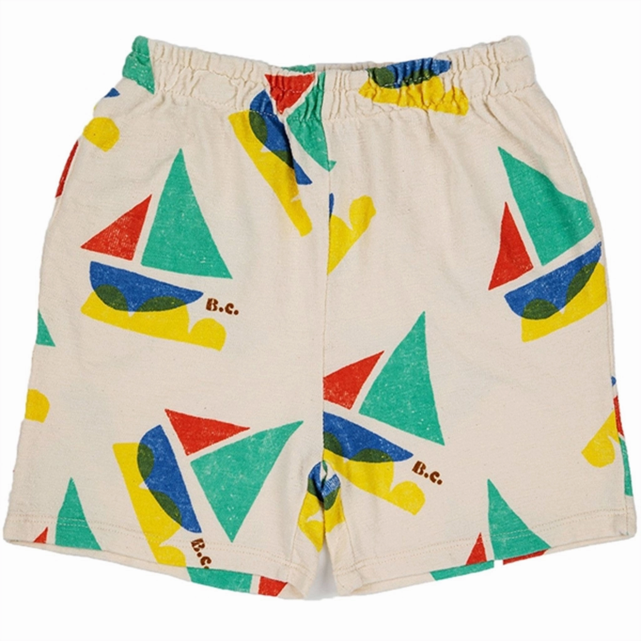 Easy Wear Bobo Choses White Multicolor Sail Boat All Over Bermuda Shorts