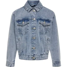 Kids ONLY Light Blue Denim Ocean Oversize Denim Jacket Wind Lock NoiseReduced Closure System
