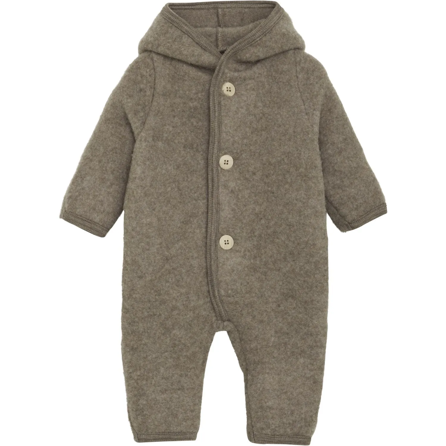 Huttelihut Savannah Melange Pram Suit Pixie Wool Fleece Ruffle-Detail