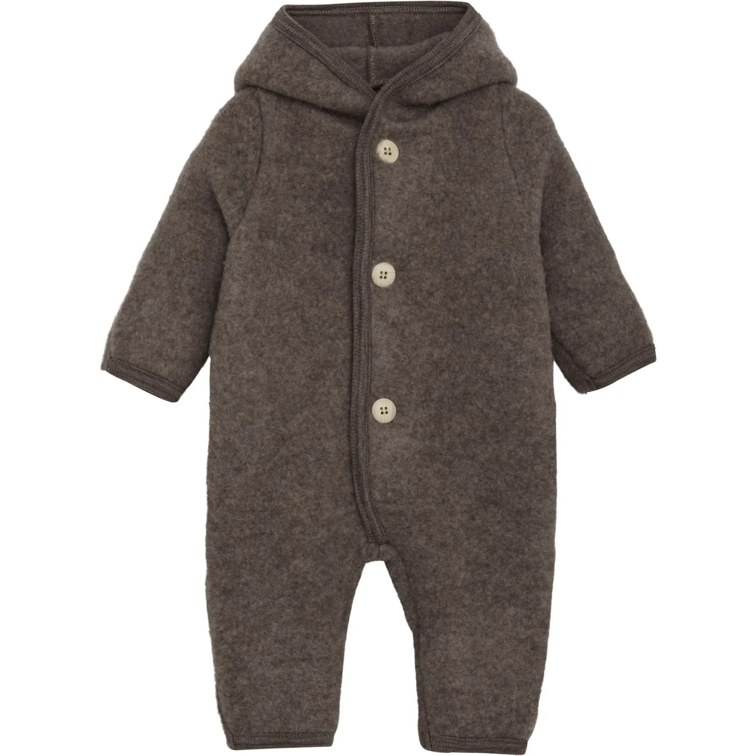 Huttelihut Brown Melange Pram Suit Pixie Wool Fleece Formal-look