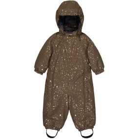 Mikk-Line Chocolate Chip Polyester Suit Glitter Pleat-Front