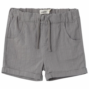 Lil'Atelier Frost Gray Hessa Loose Shorts Moisture Controlled Lining Minimal Finish