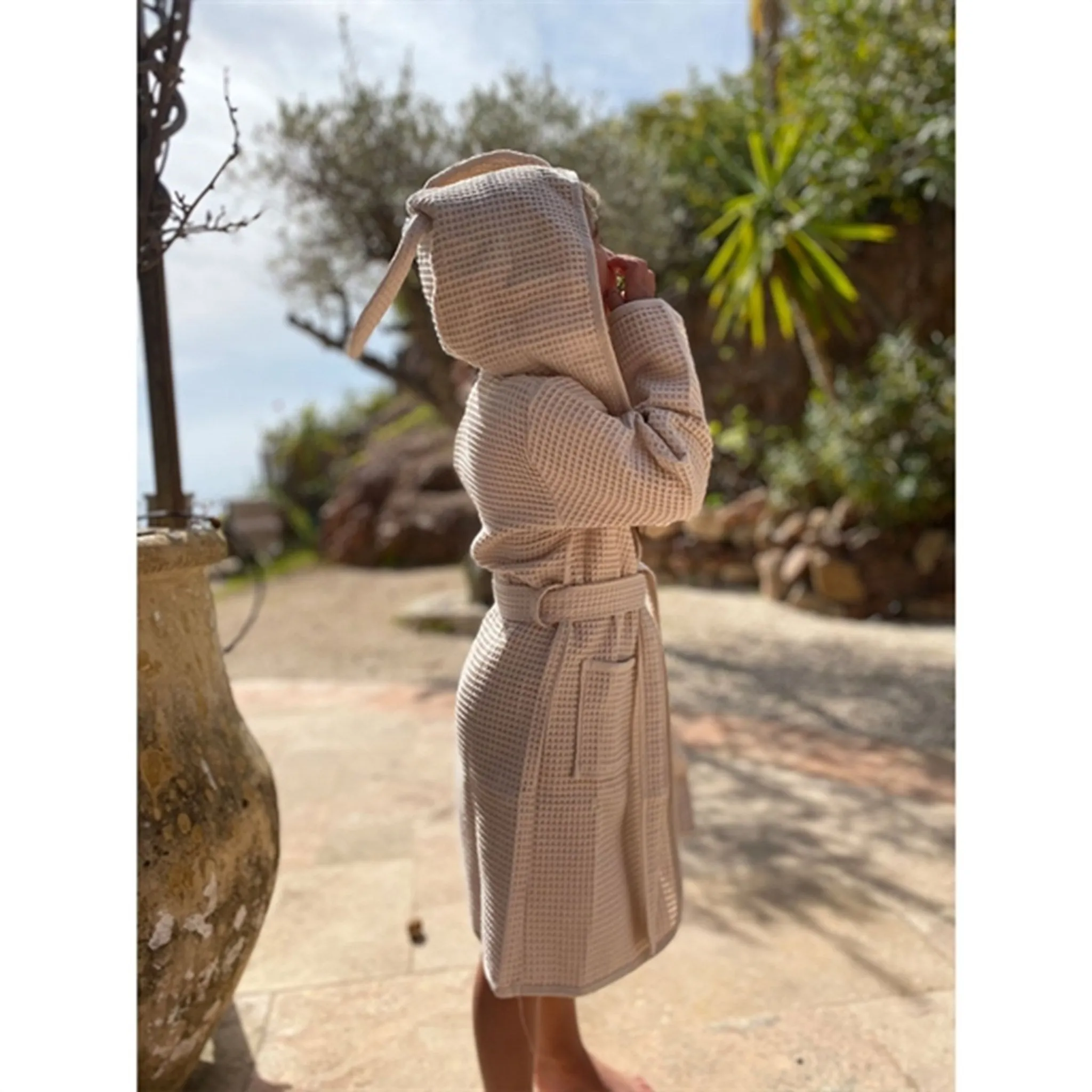 Vanilla COPENHAGEN Bathrope Waffle Oyster Grey Warm Interior Odor Resistant Treatment