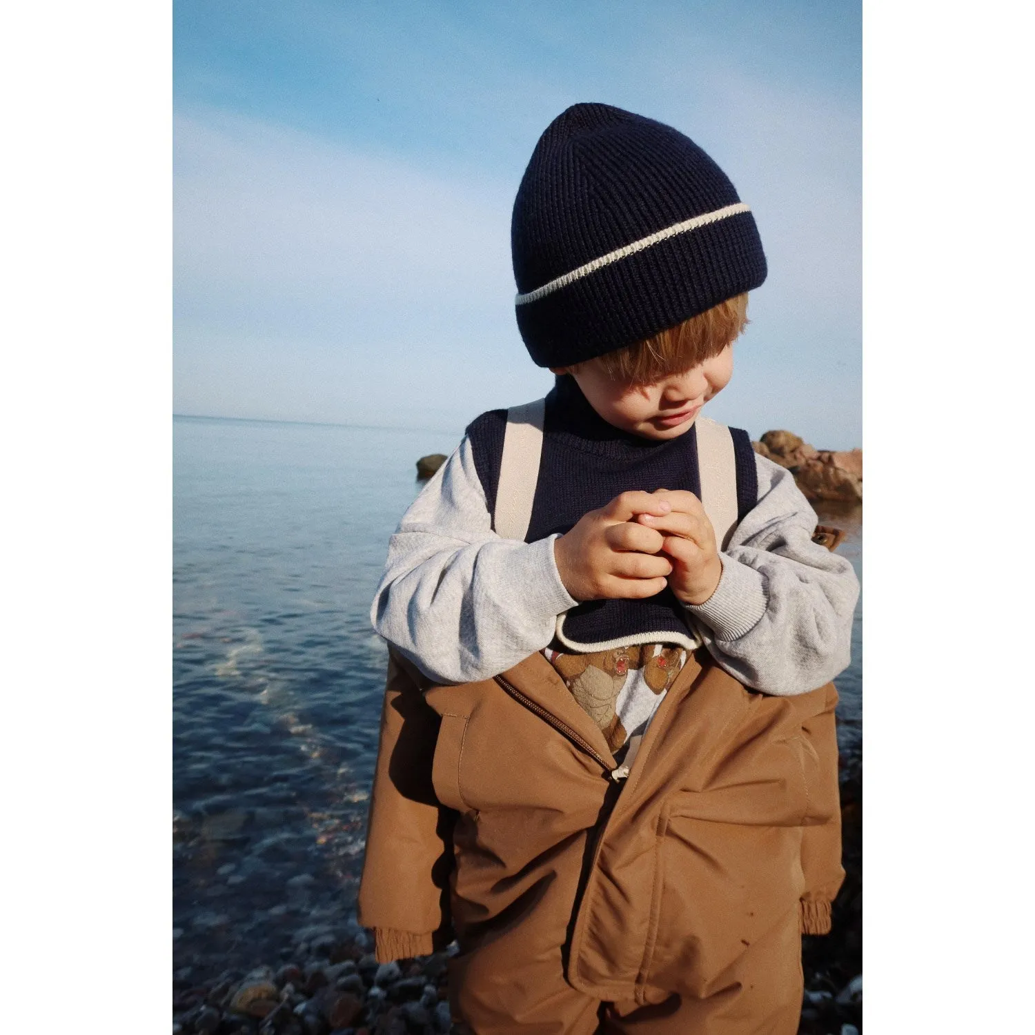 Pastel-Tone Frayed-Edge Konges Sl?jd Walnut Nohr Snowsuit Solid