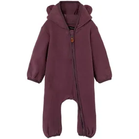 Gathered-Detail Figure-Skimming Name it Arctic Dusk Muni Fleece Pramsuit