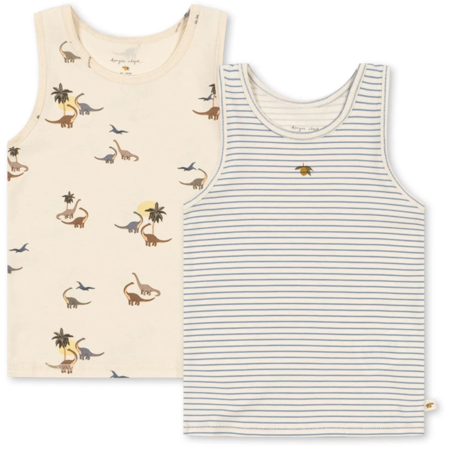 Konges Sl?jd Kubi/Stripe Bluie Basic 2 Pack Tanktop GOTS Shallow