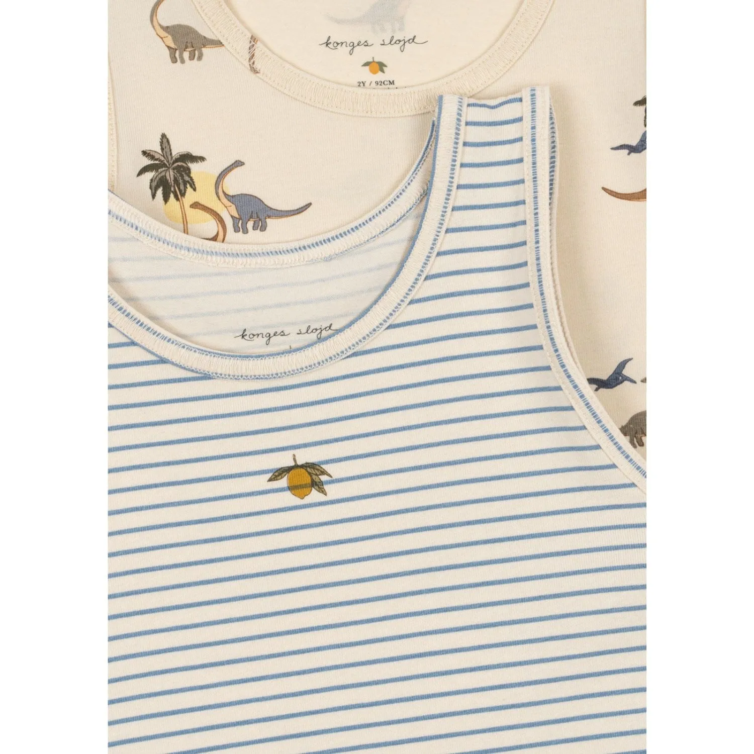Konges Sl?jd Kubi/Stripe Bluie Basic 2 Pack Tanktop GOTS Flexible Piece