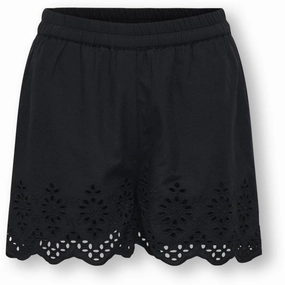 Breathable Design kids ONLY Black Lou Life Embroidery Shorts