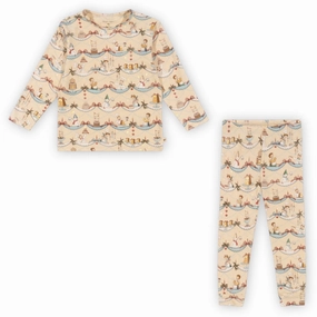 Konges Sl?jd Sugar Pie Basic Blouse/Pants Set Gots Breathable Layering Soft Outfit