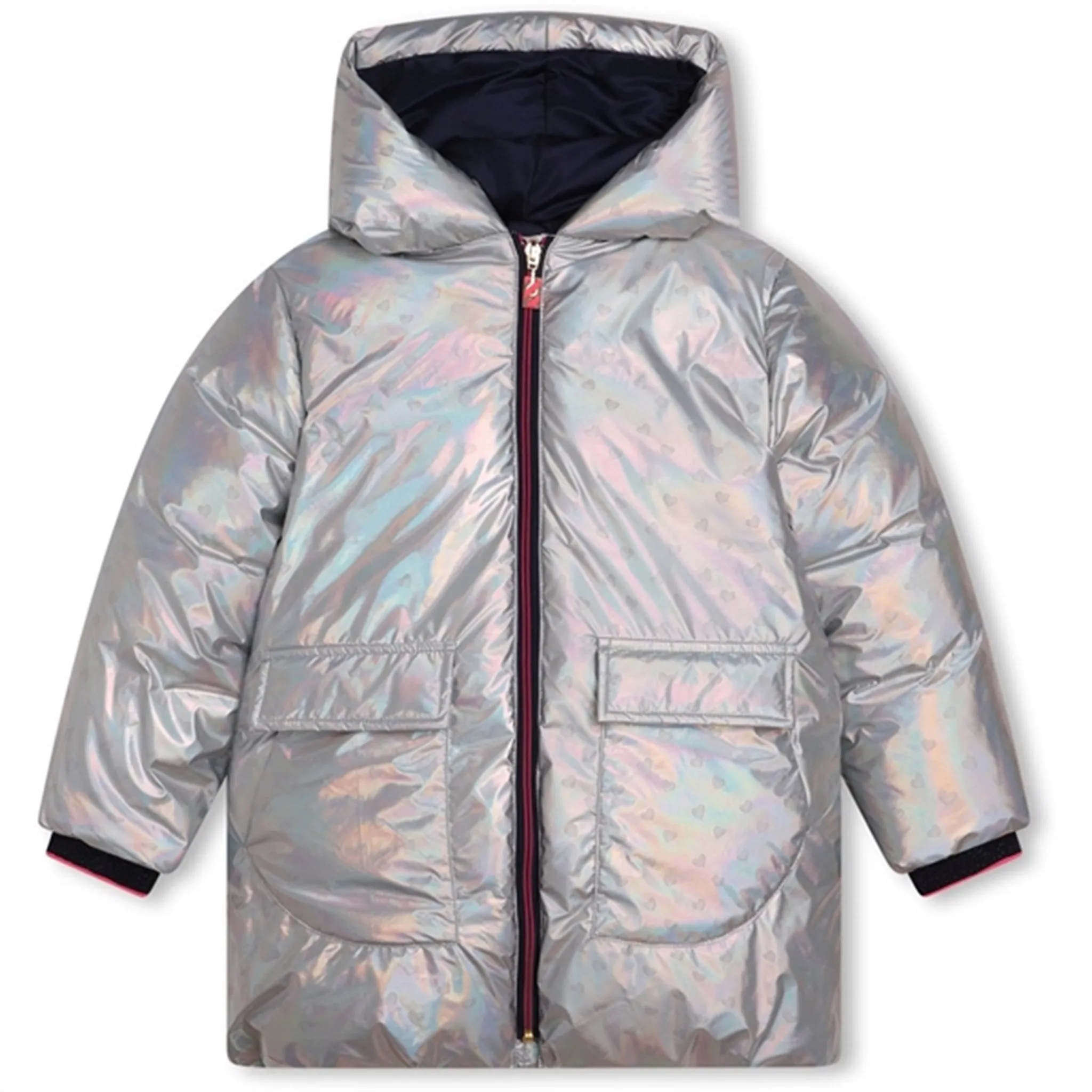 Brown traveler Billieblush Lame Silver Puffer Jacket