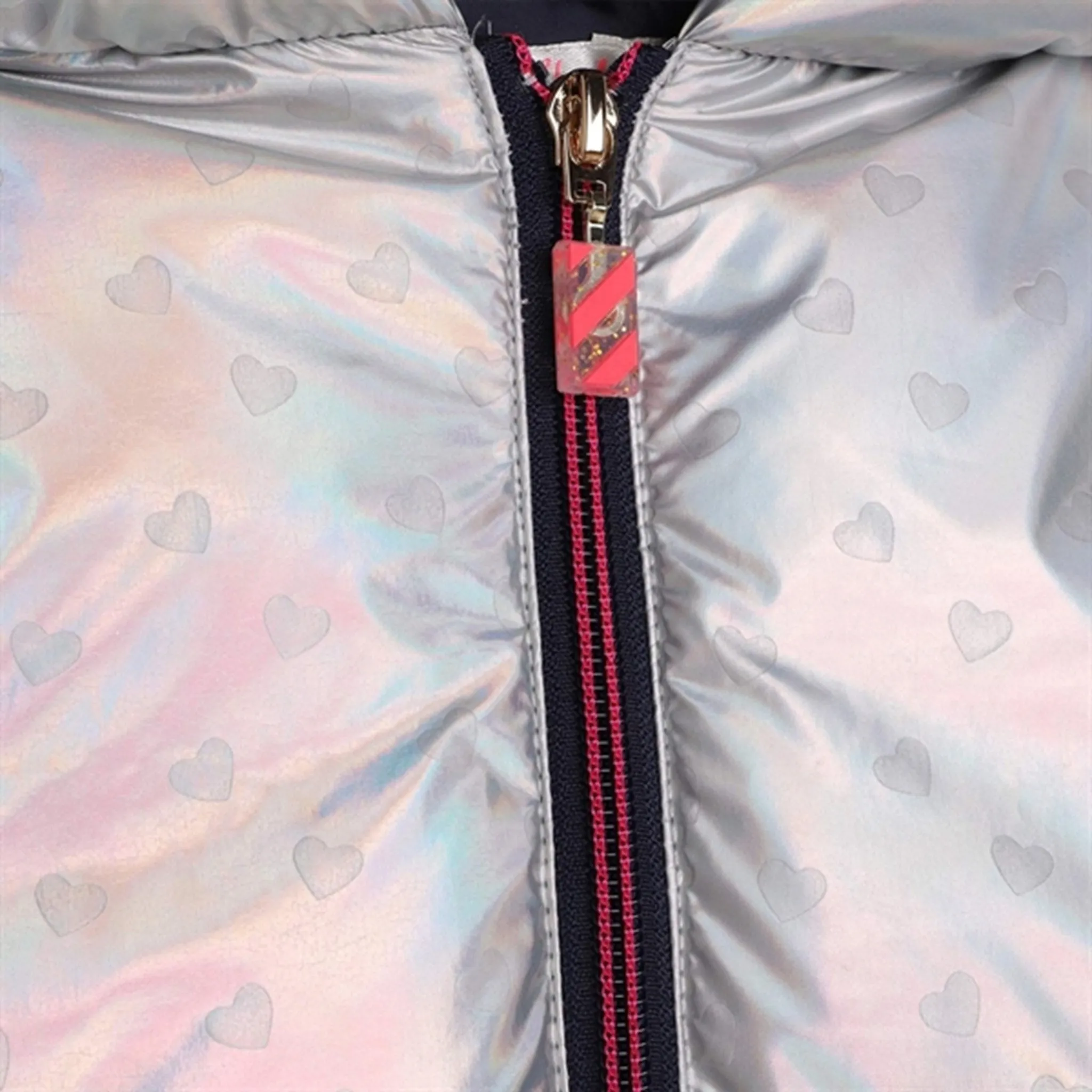 Billieblush Lame Silver Puffer Jacket Paper StretchFit Fabric Technology