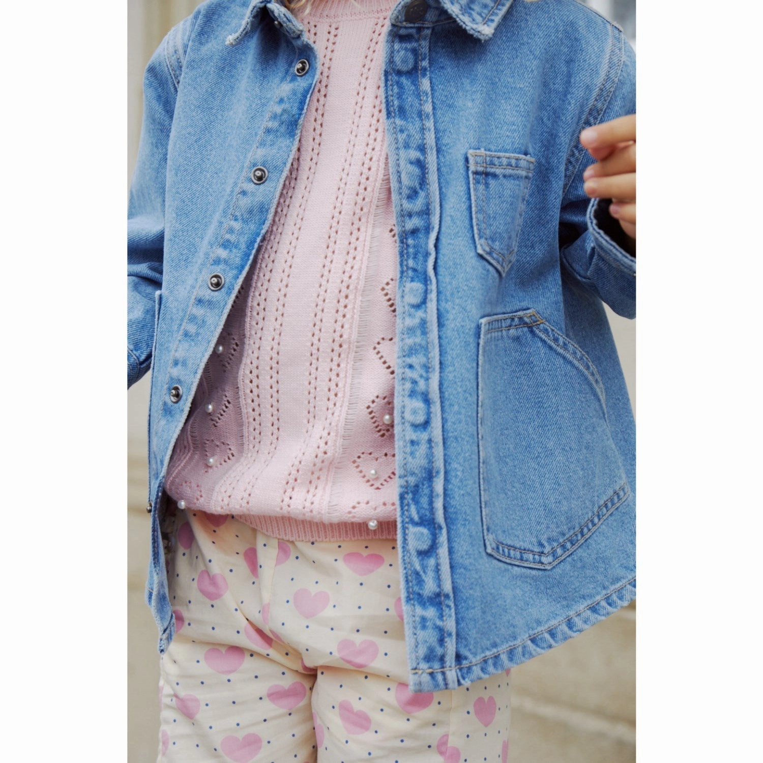 anti - static COPENHAGEN COLORS Heart Aop Heart & Dots Shorts W Ruffle Pockets