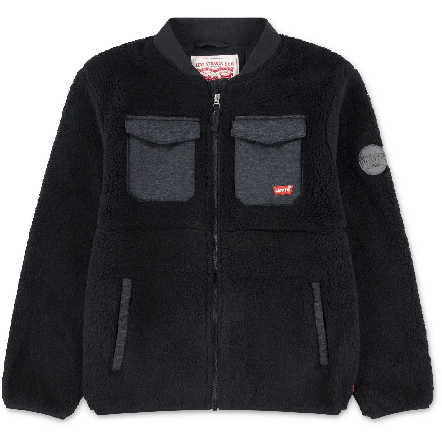 Removable Inner Layer Levi's Jet Black Utility Sherpa Jacket