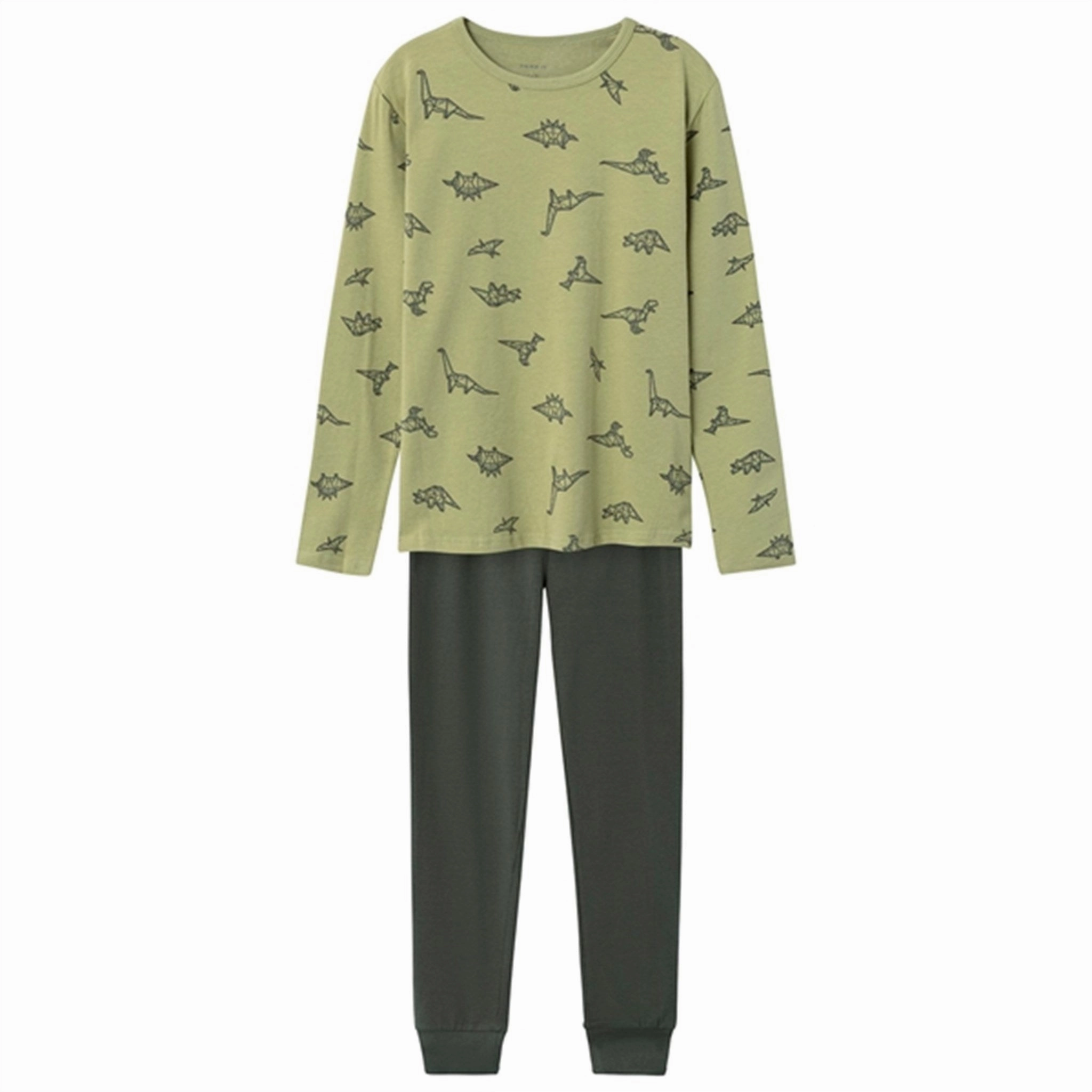Name it Sage Nightset Dino Noos Layered Hem Details