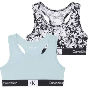 Personalized Calvin Klein Bralette 2-Pack Halofloralblackaop/Pericloud