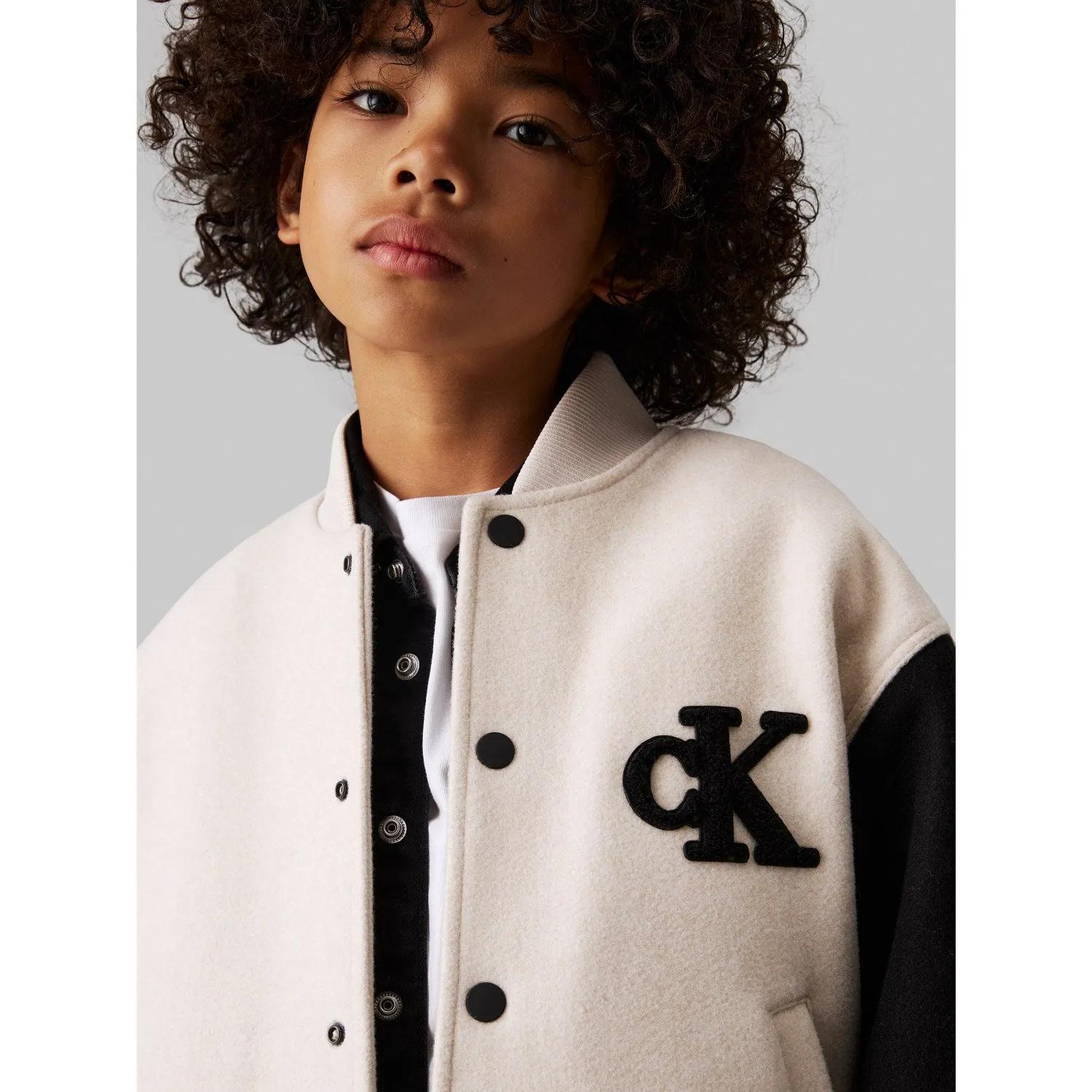 Bus Calvin Klein Oatmeal Heather Heather Varsity Jacket