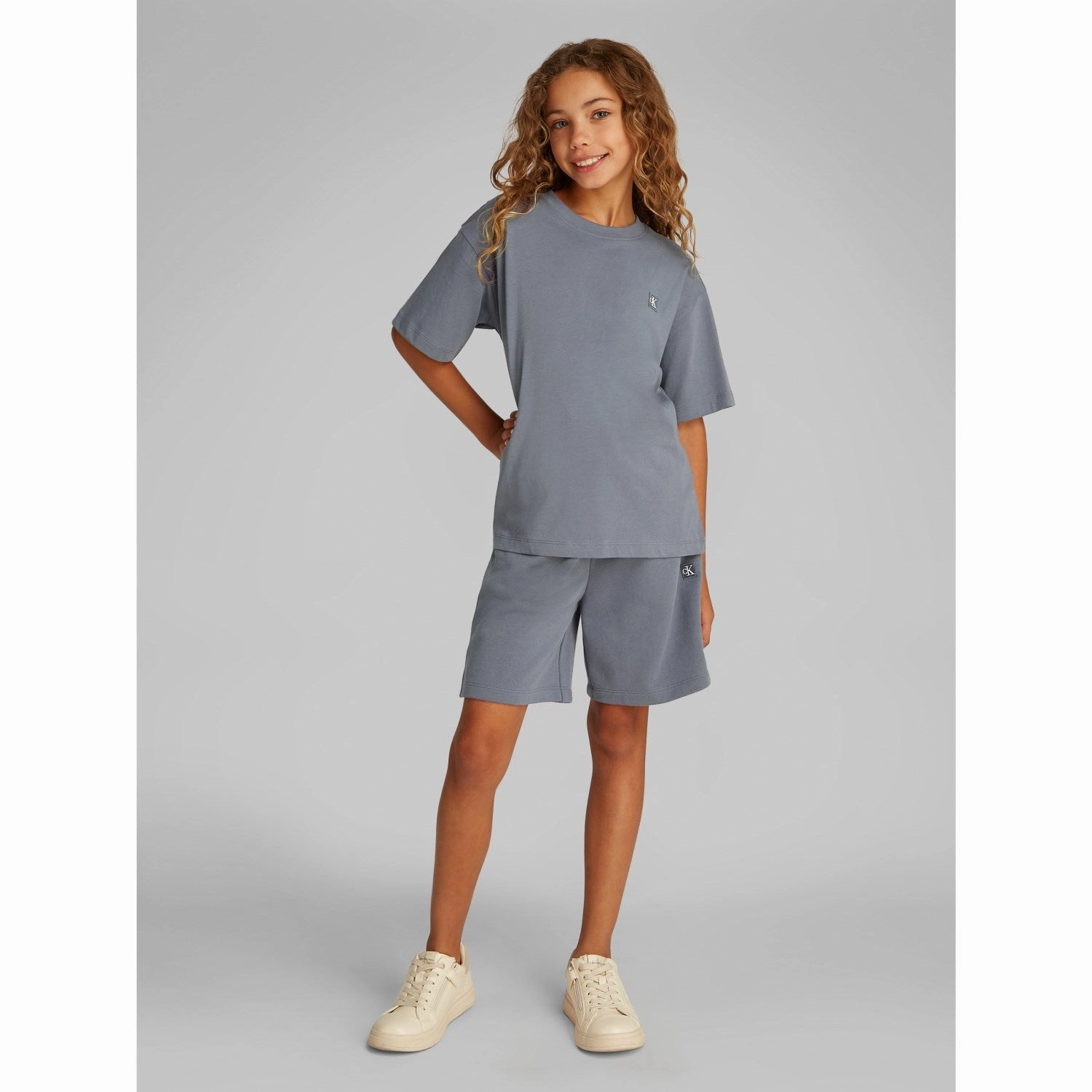 Punk style Calvin Klein Grisaille T-Shirt/Shorts Relaxed Set