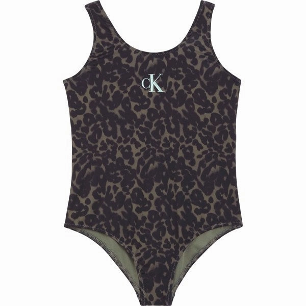 Calvin Klein Swimsuit CK Leopard Olive Aop Contemporary Look