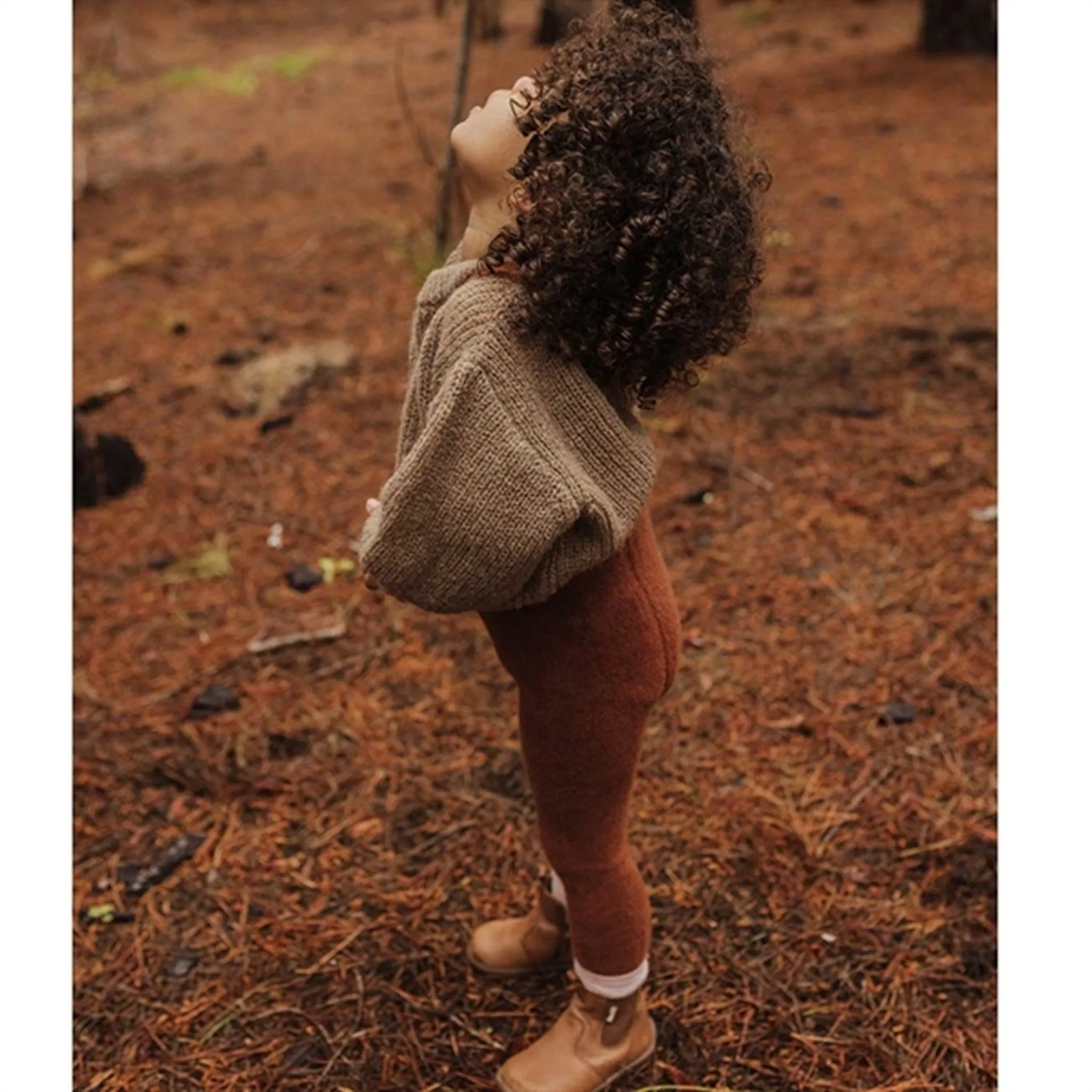 Silly Silas Teddy Warmy Footed Tights Cinnamon Pastel color Fleece-lined-feature