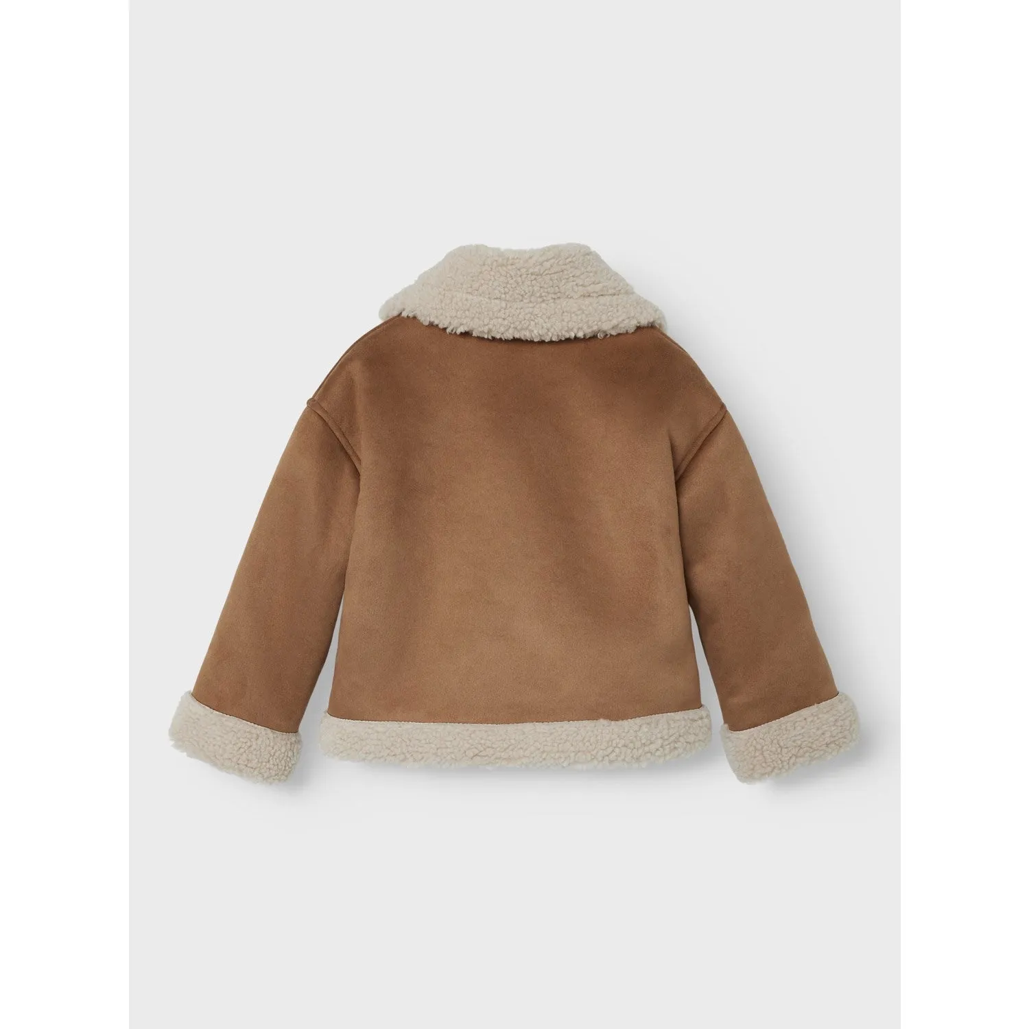 Lil'Atelier Petrified Oak Nolo Oversized Jacket Magnetic Closure Details
