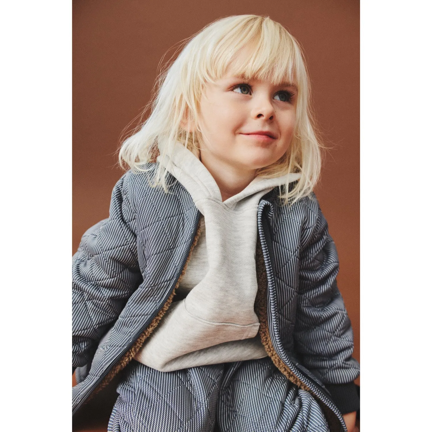 Waist-Cinching Wheat Ink Stripe Thermo Jacket Loui