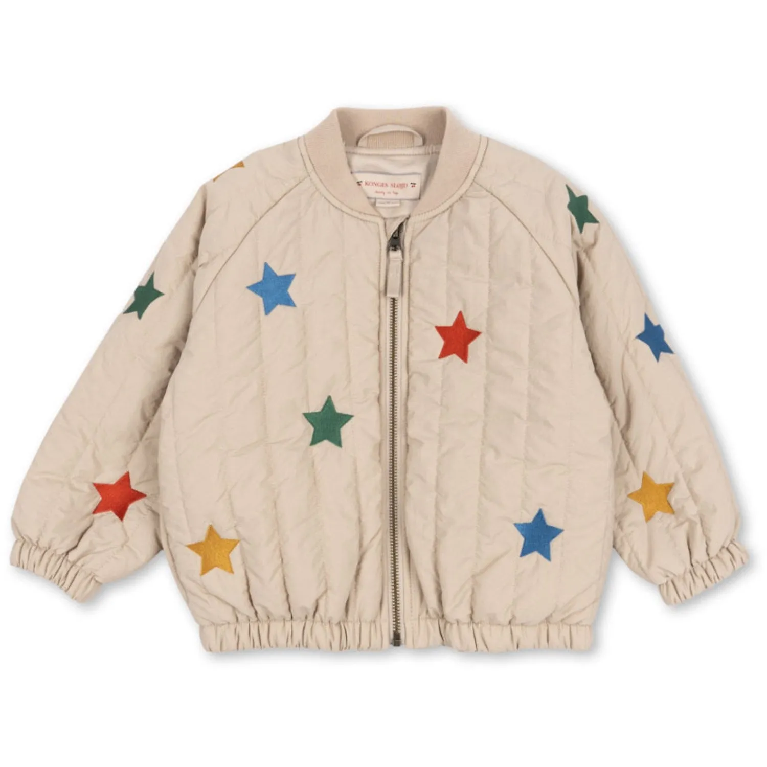 Konges Sl?jd Oxford Tan Stars Juno Bomber Jacket Contrast-Piping Cozy long-sleeve shirt