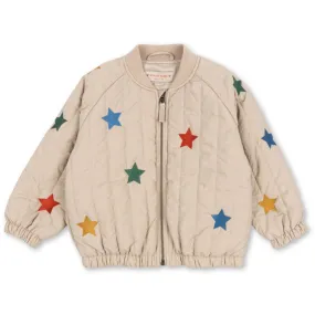 Konges Sl?jd Oxford Tan Stars Juno Bomber Jacket Flap-Detail