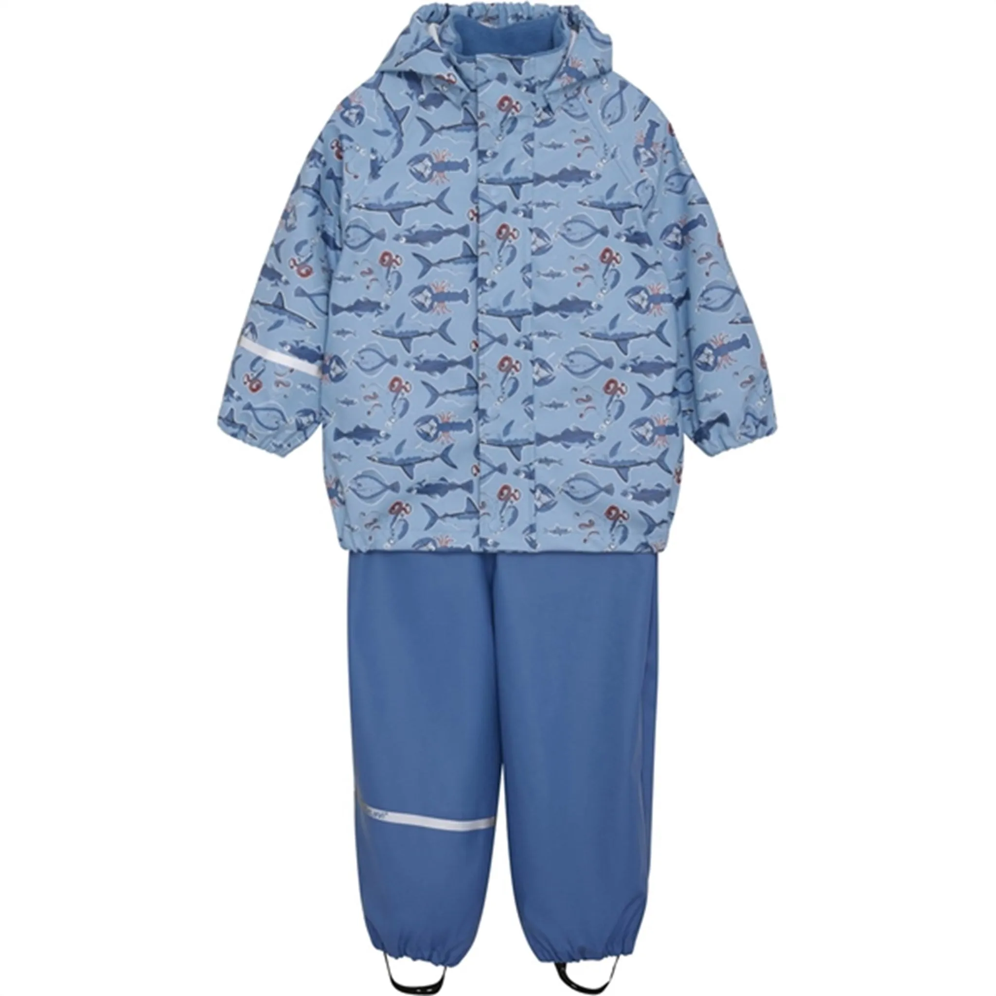 CeLaVi Rain Set Aop Federal Blue Spring Drizzle Layer High Collar