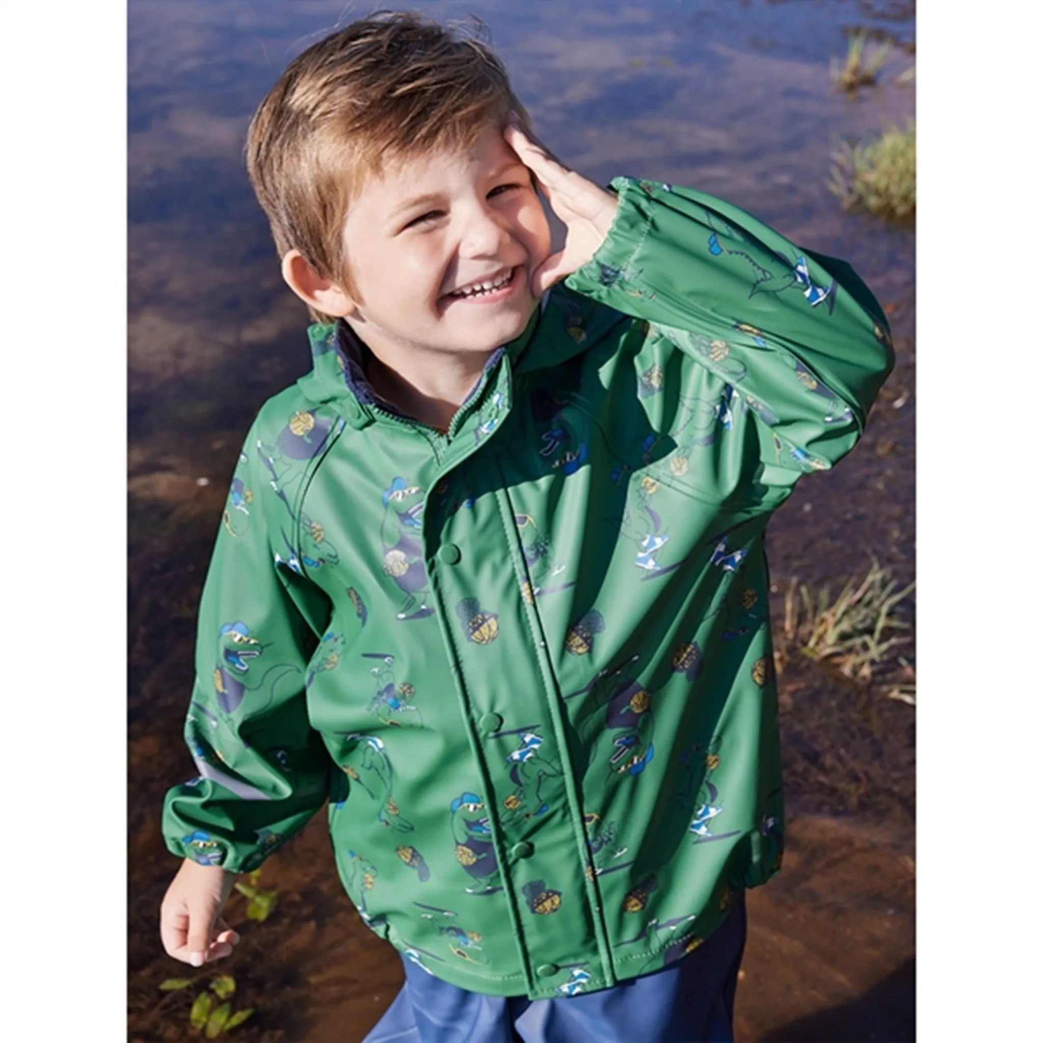 Long fit Active Coverage CeLaVi Rain Set AOP Foliage Green