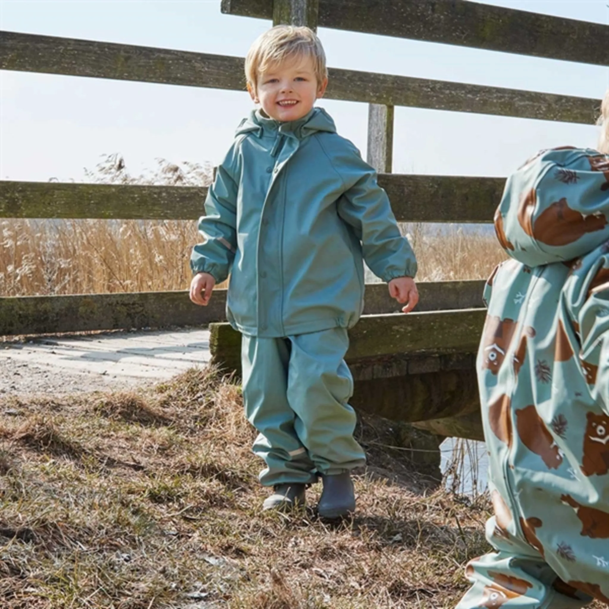 CeLaVi Rain Set Solid Fleece Slate Grey Outdoor Errand Practical Comfort