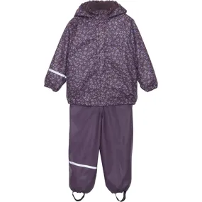 CeLaVi Rainwear Set w. Fleece Plum Perfect Transparent Panels
