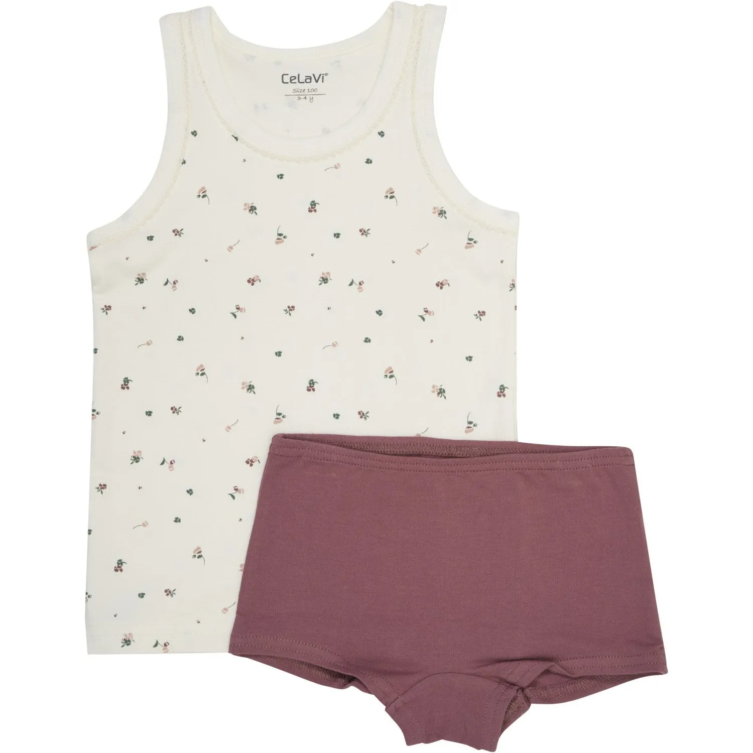 CeLaVi Rose Brown Underwear Set - W. Girl Print Friction Reduction Tech decoration