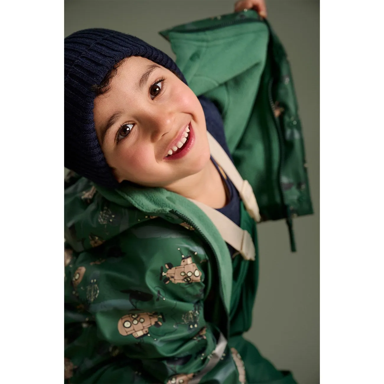 CeLaVi Smoke Pine Rain Set - Aop, m. Fleece lining Water Wicking Coat Compact Storage