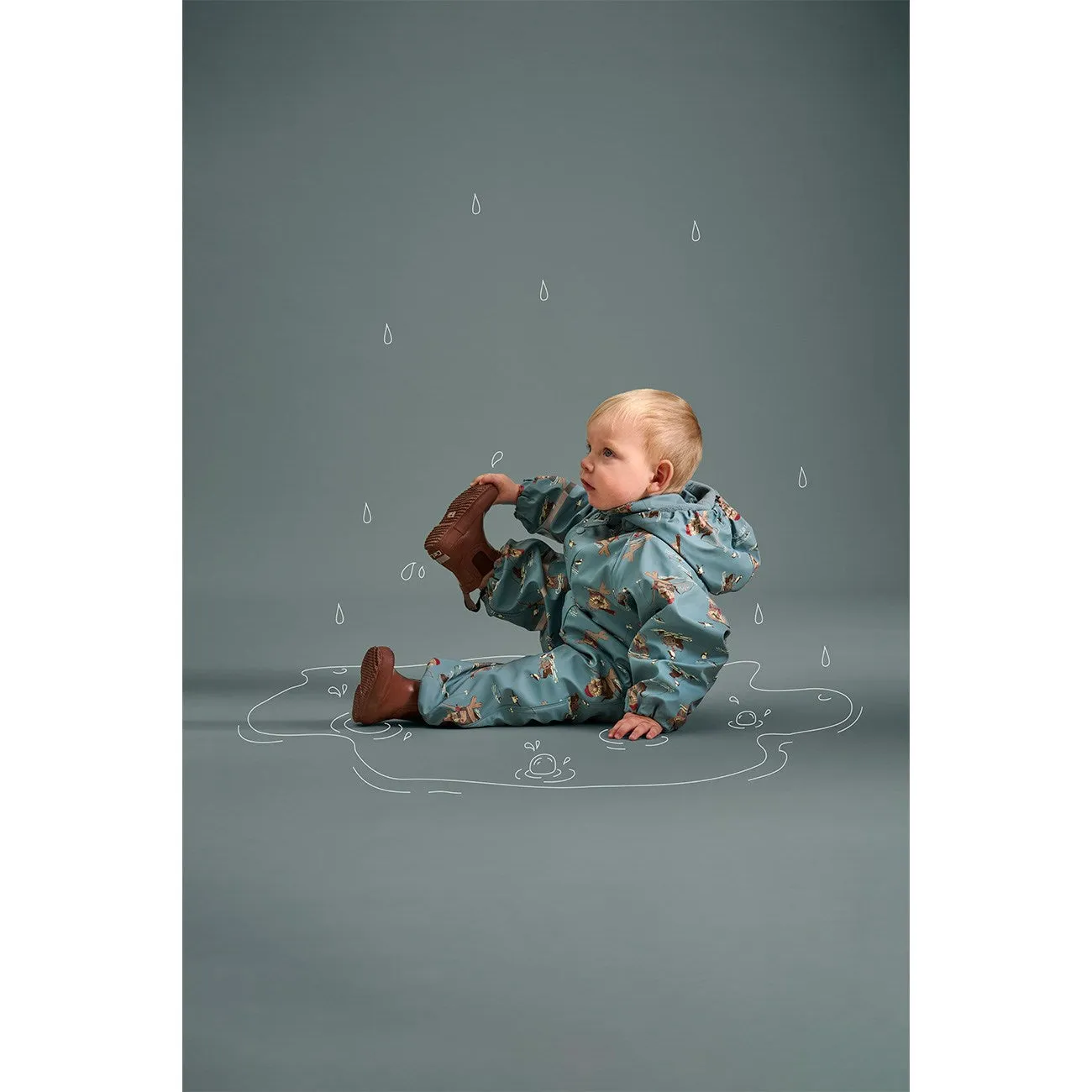 CeLaVi Smoke Pine Rain Suit - Aop, m. Fleece lining Functional Layer Lightweight Comfort