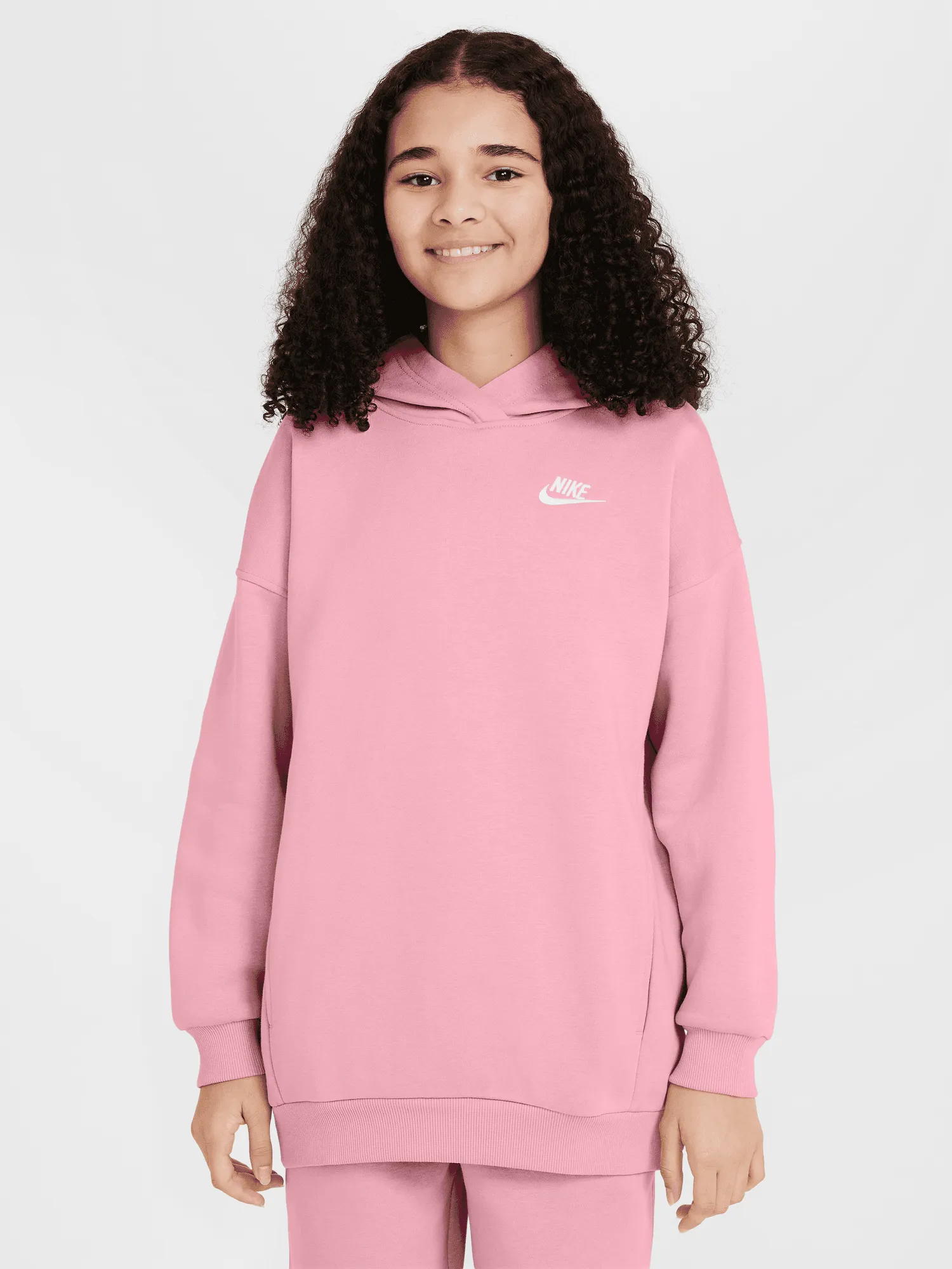 Sportswear Club Fleece Oversized Pullover Hoodie Youth V-neck style