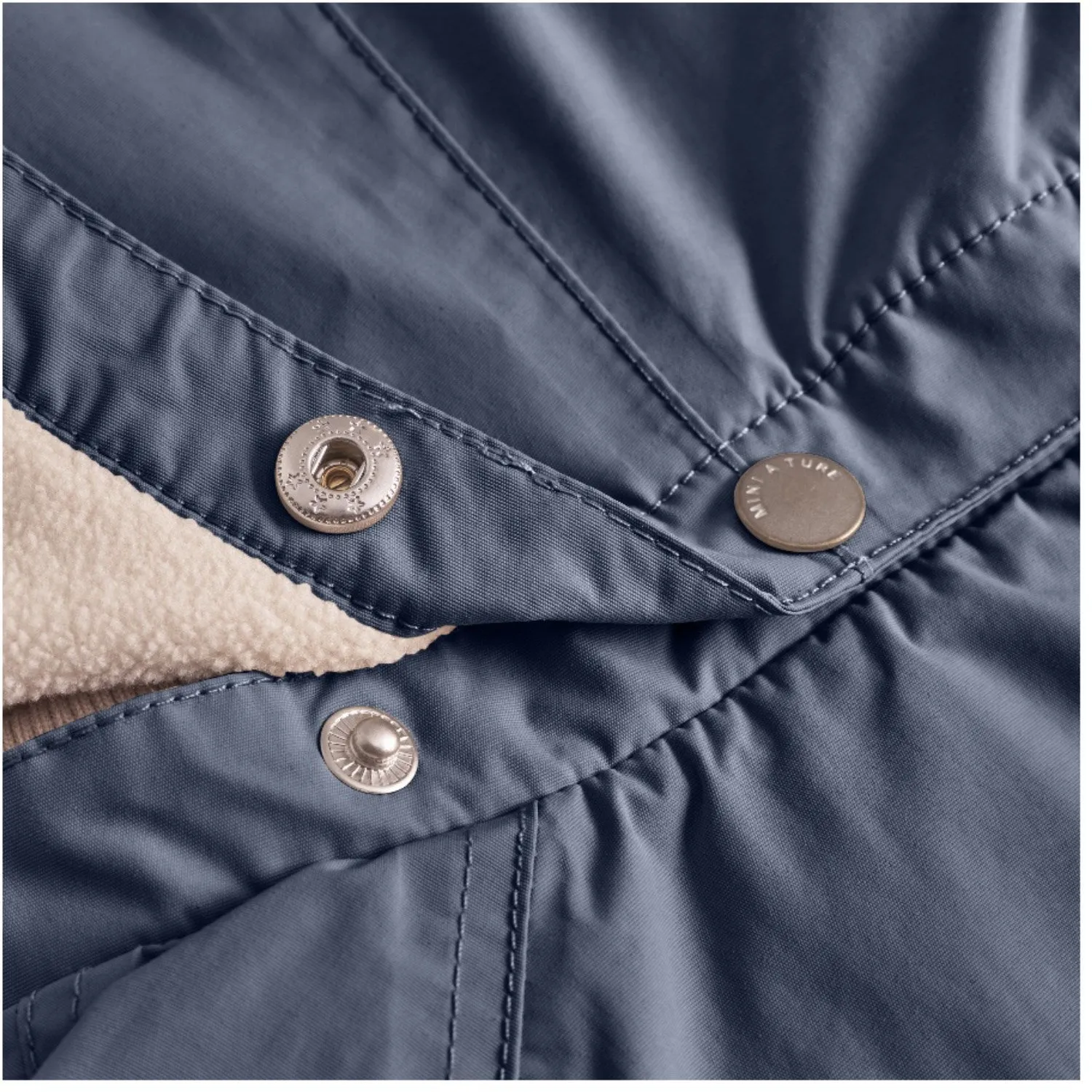 Heavyweight Blush Mini A ture Ombre Blue Wai Fleece Lined Spring Jacket. GRS