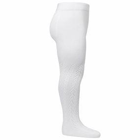 Konges Sl?jd White Tights Cotton Pointelle Tall-sizes-feature-attribute Straight
