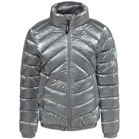 Machine-washable kids ONLY Silver Talia Shine Quilted Jacket