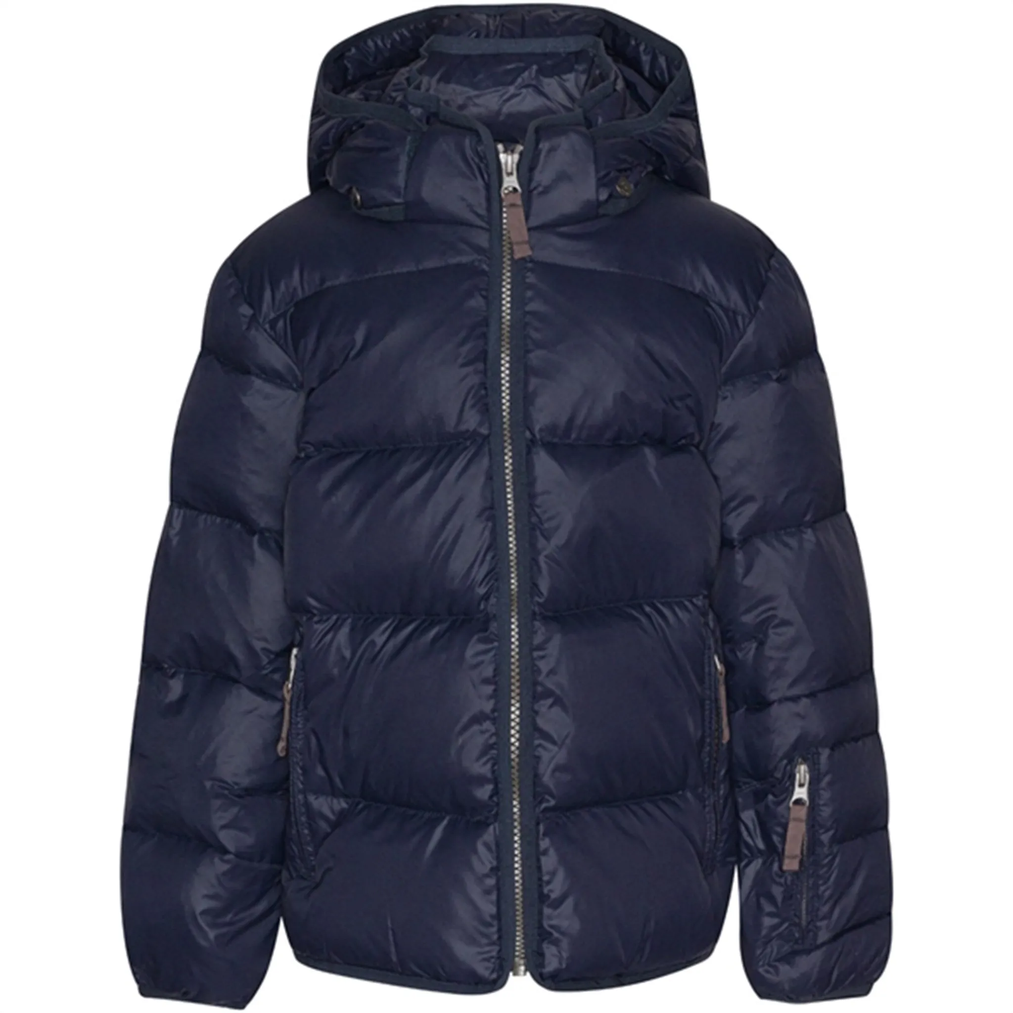 Ver de Terre Featherlight Down Jacket Navy Playful pattern shirt Scalloped-Edge