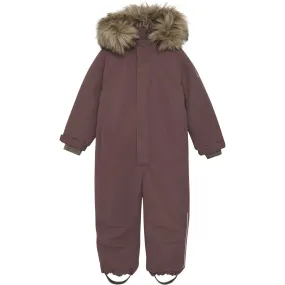 Lightweight-Layer En Fant Rose Taupe Snowsuit W. Fake Fur